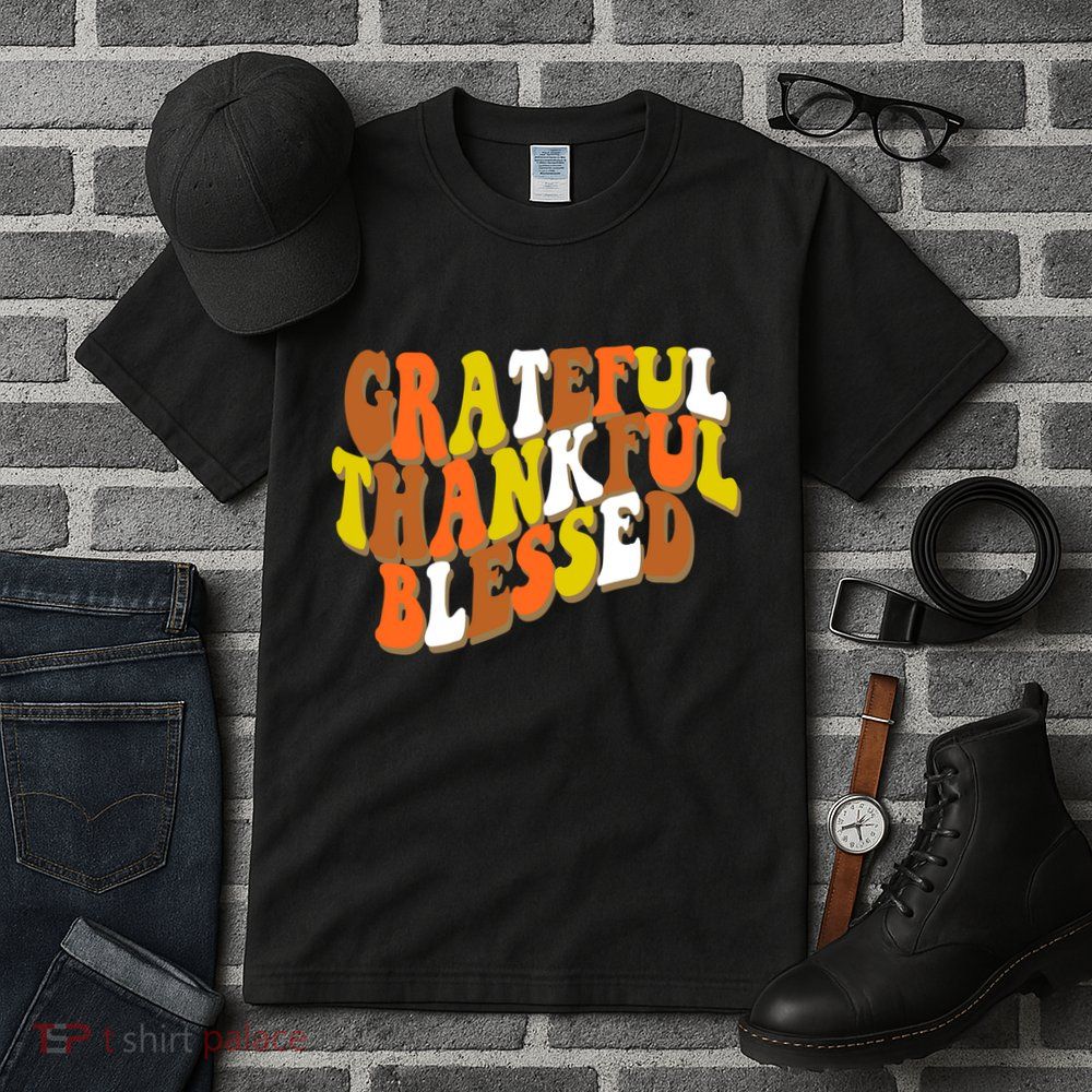 Grateful Thankful Blessed Retro Thanksgiving Tall T-Shirt