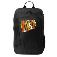 Grateful Thankful Blessed Retro Thanksgiving City Backpack