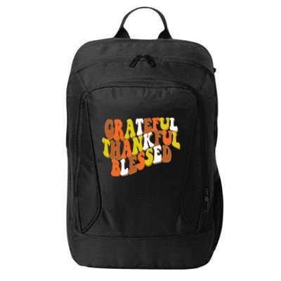 Grateful Thankful Blessed Retro Thanksgiving City Backpack