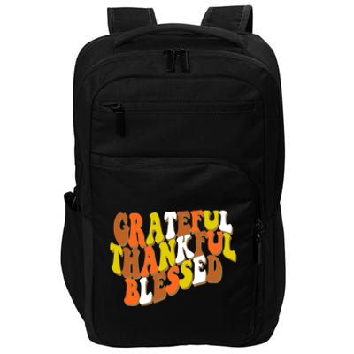 Grateful Thankful Blessed Retro Thanksgiving Impact Tech Backpack