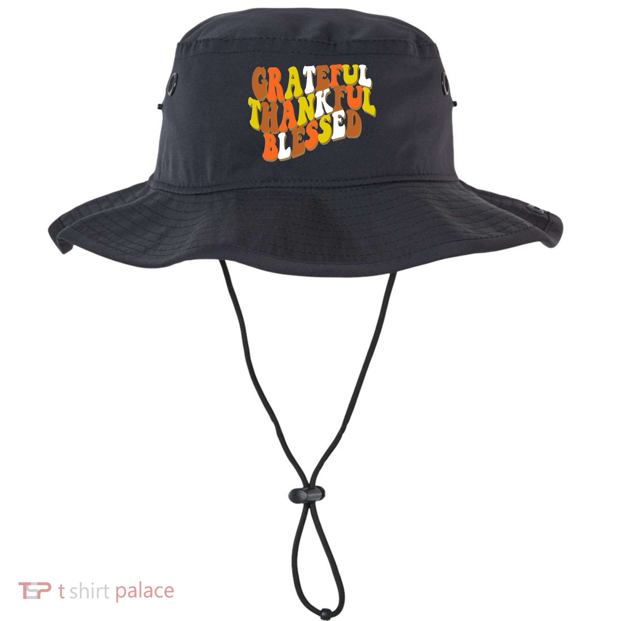 Grateful Thankful Blessed Retro Thanksgiving Bucket Hat