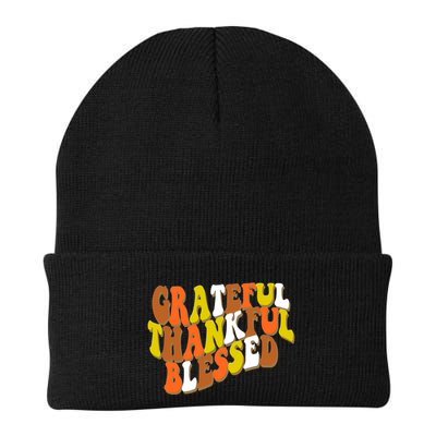 Grateful Thankful Blessed Retro Thanksgiving Beanie