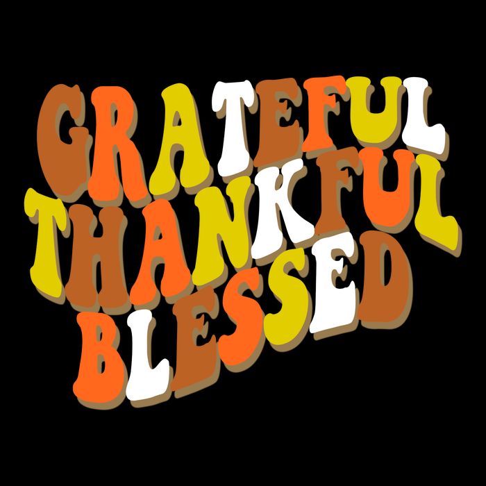 Grateful Thankful Blessed Retro Thanksgiving Flatbill Hat
