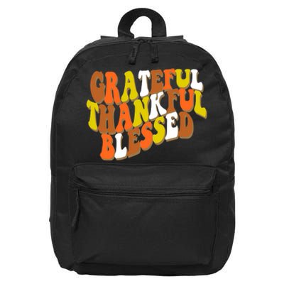 Grateful Thankful Blessed Retro Thanksgiving 16 in Basic Backpack