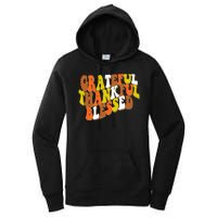 Grateful Thankful Blessed Retro Thanksgiving Women's Pullover Hoodie