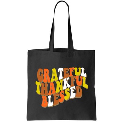 Grateful Thankful Blessed Retro Thanksgiving Bag