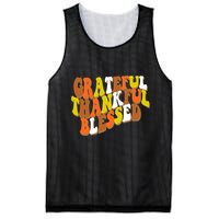Grateful Thankful Blessed Retro Thanksgiving Mesh Reversible Basketball Jersey Tank