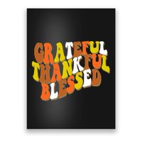 Grateful Thankful Blessed Retro Thanksgiving Poster