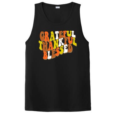 Grateful Thankful Blessed Retro Thanksgiving PosiCharge Competitor Tank