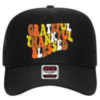 Grateful Thankful Blessed Retro Thanksgiving Trucker Hat