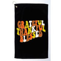 Grateful Thankful Blessed Retro Thanksgiving Golf Towel