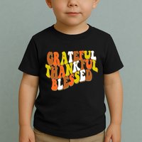 Grateful Thankful Blessed Retro Thanksgiving Toddler T-Shirt