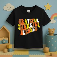 Grateful Thankful Blessed Retro Thanksgiving Toddler T-Shirt
