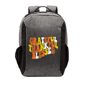 Grateful Thankful Blessed Retro Thanksgiving Vector Backpack