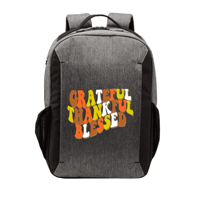 Grateful Thankful Blessed Retro Thanksgiving Vector Backpack