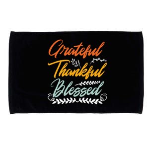 Grateful Thankful Blessed Thanksgiving Microfiber Hand Towel