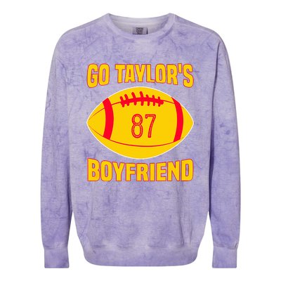 Go Ta.ylors Boyfriend Football Funny Go T.aylor's Colorblast Crewneck Sweatshirt