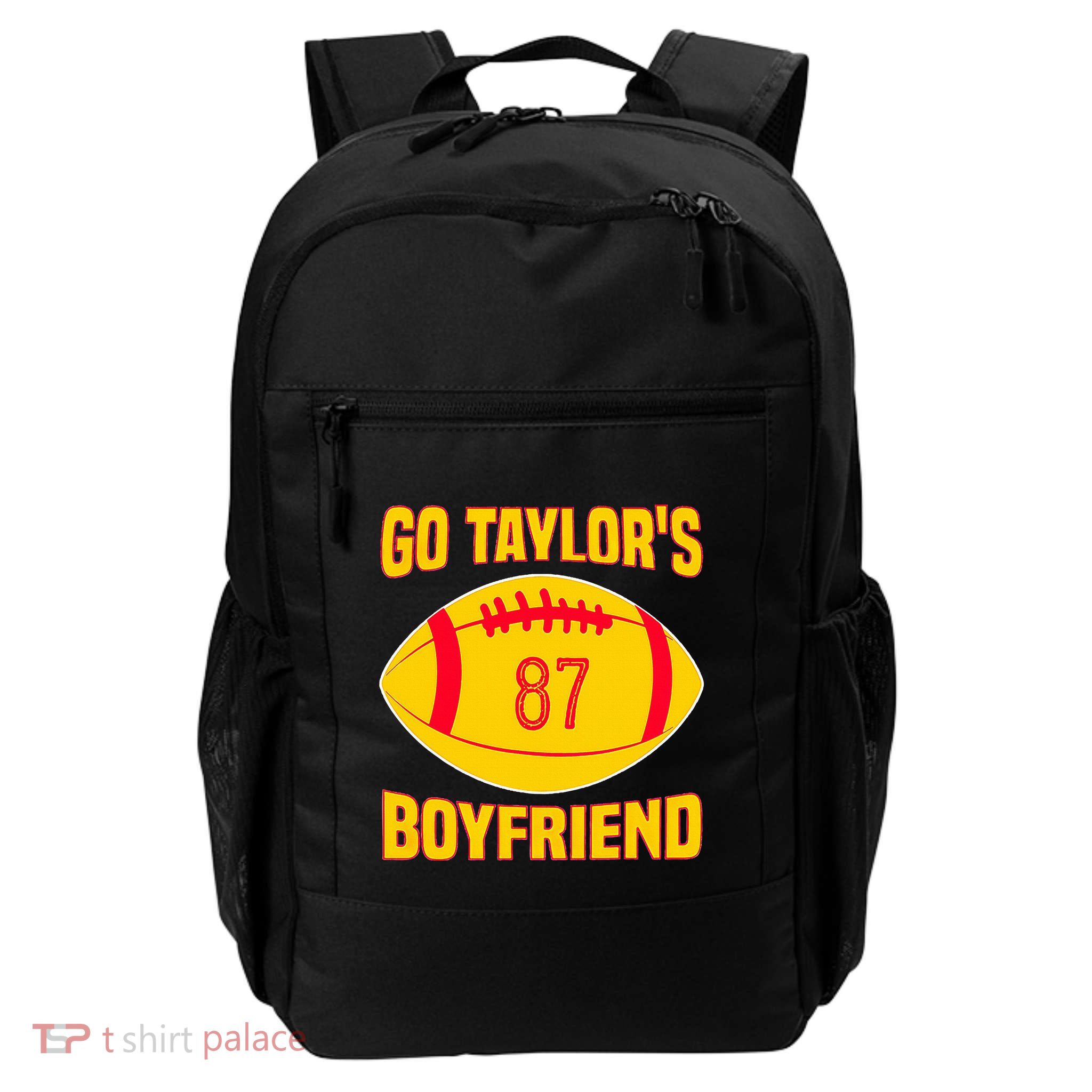 Go Ta.ylors Boyfriend Football Funny Go T.aylor's Backpack