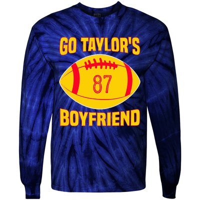 Go Ta.ylors Boyfriend Football Funny Go T.aylor's Tie-Dye Long Sleeve Shirt