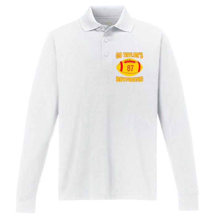 Go Ta.ylors Boyfriend Football Funny Go T.aylor's Performance Long Sleeve Polo