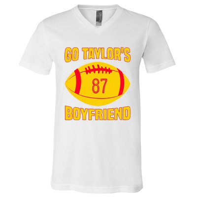 Go Ta.ylors Boyfriend Football Funny Go T.aylor's V-Neck T-Shirt