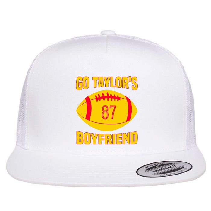 Go Ta.ylors Boyfriend Football Funny Go T.aylor's Flat Bill Trucker Hat
