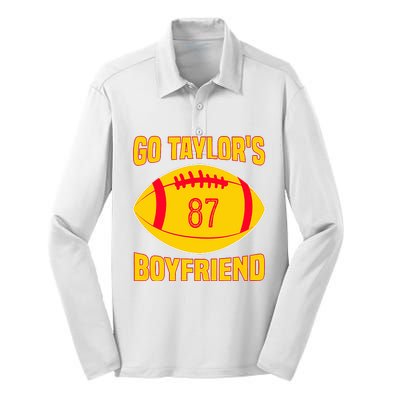 Go Ta.ylors Boyfriend Football Funny Go T.aylor's Silk Touch Performance Long Sleeve Polo