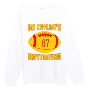 Go Ta.ylors Boyfriend Football Funny Go T.aylor's Premium Crewneck Sweatshirt