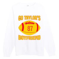 Go Ta.ylors Boyfriend Football Funny Go T.aylor's Premium Crewneck Sweatshirt