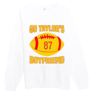 Go Ta.ylors Boyfriend Football Funny Go T.aylor's Premium Crewneck Sweatshirt