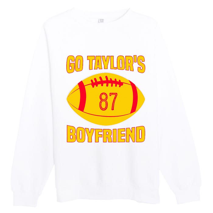 Go Ta.ylors Boyfriend Football Funny Go T.aylor's Premium Crewneck Sweatshirt