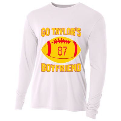Go Ta.ylors Boyfriend Football Funny Go T.aylor's Cooling Performance Long Sleeve Crew