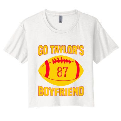 Go Ta.ylors Boyfriend Football Funny Go T.aylor's Crop Top
