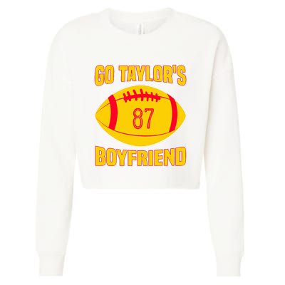 Go Ta.ylors Boyfriend Football Funny Go T.aylor's Cropped Pullover Crew