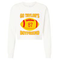 Go Ta.ylors Boyfriend Football Funny Go T.aylor's Cropped Pullover Crew