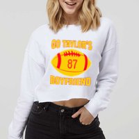 Go Ta.ylors Boyfriend Football Funny Go T.aylor's Cropped Pullover Crew