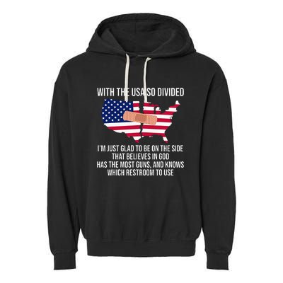 Glad To Be On The Side That Believes In God & Has Most Guns Garment-Dyed Fleece Hoodie