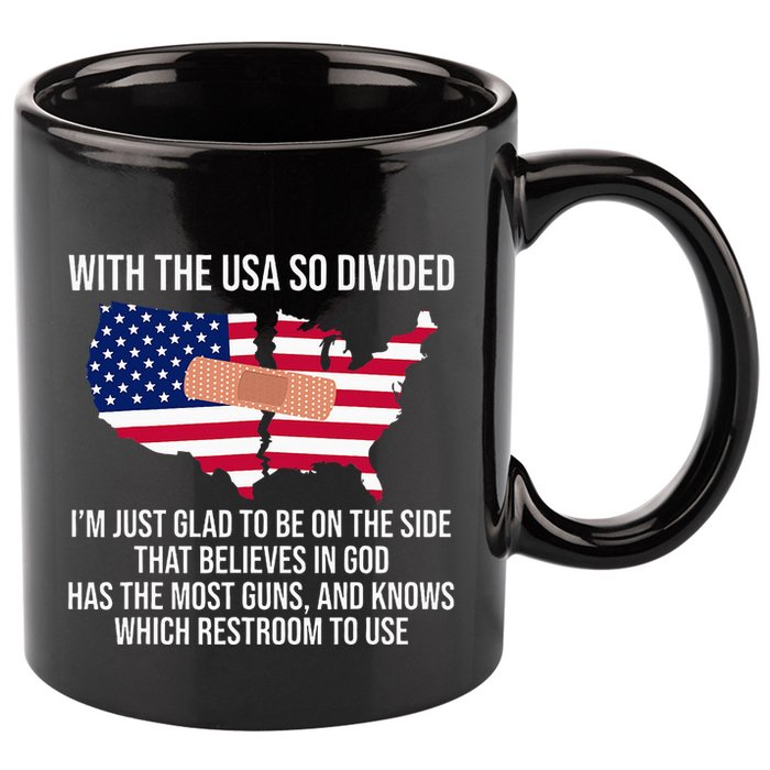 Glad To Be On The Side That Believes In God & Has Most Guns 11oz C Handle Ceramic Mug