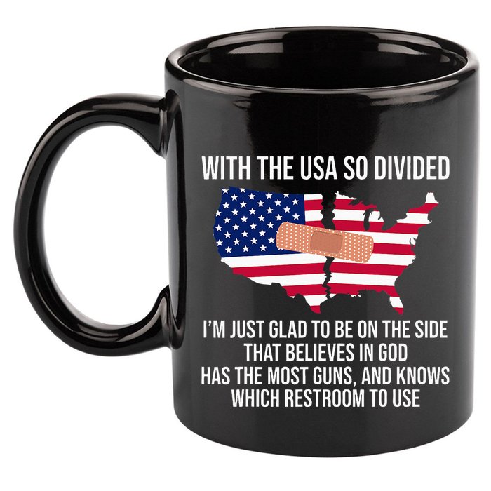 Glad To Be On The Side That Believes In God & Has Most Guns 11oz C Handle Ceramic Mug