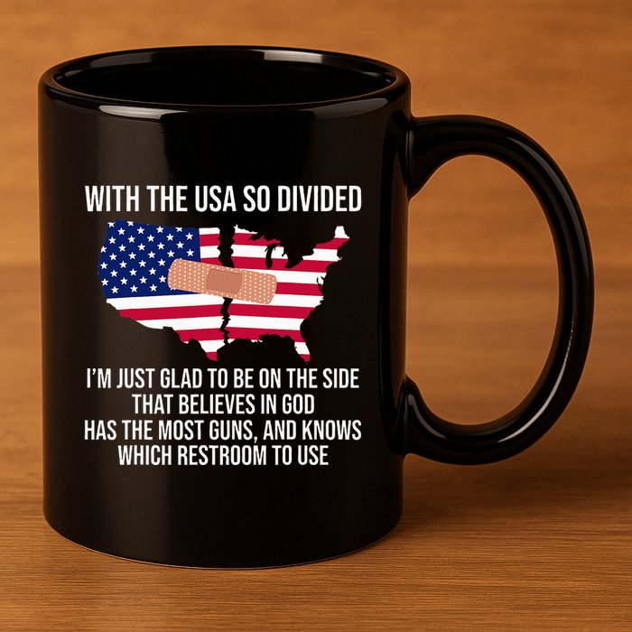 Glad To Be On The Side That Believes In God & Has Most Guns 11oz C Handle Ceramic Mug
