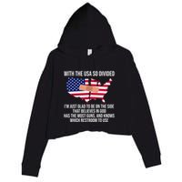 Glad To Be On The Side That Believes In God & Has Most Guns Crop Fleece Hoodie
