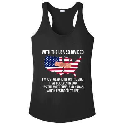 Glad To Be On The Side That Believes In God & Has Most Guns Ladies PosiCharge Competitor Racerback Tank