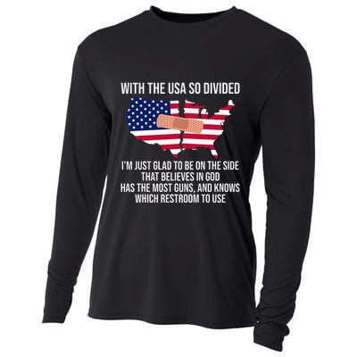 Glad To Be On The Side That Believes In God & Has Most Guns Cooling Performance Long Sleeve Crew