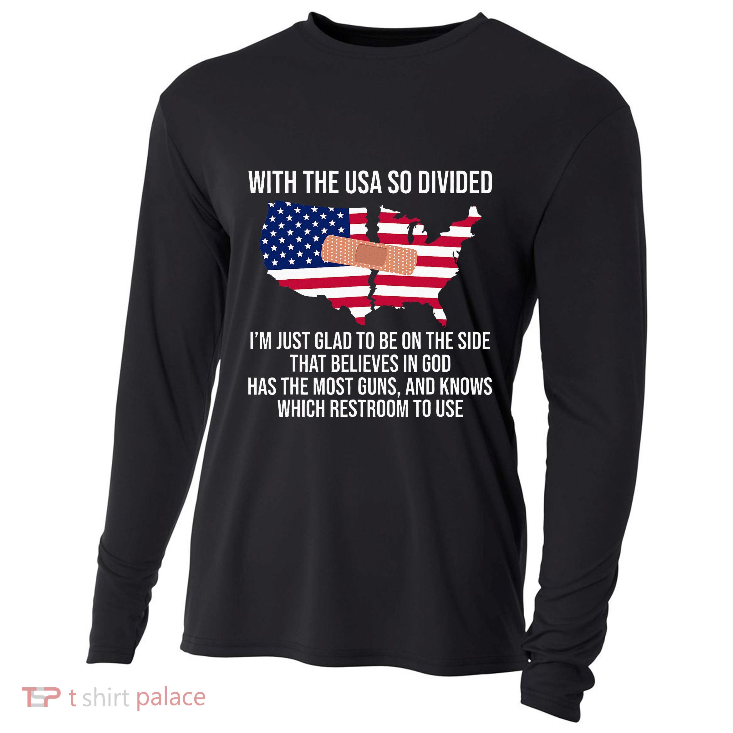 Glad To Be On The Side That Believes In God & Has Most Guns Cooling Performance Long Sleeve Crew