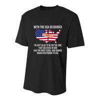 Glad To Be On The Side That Believes In God & Has Most Guns Youth Performance Sprint T-Shirt