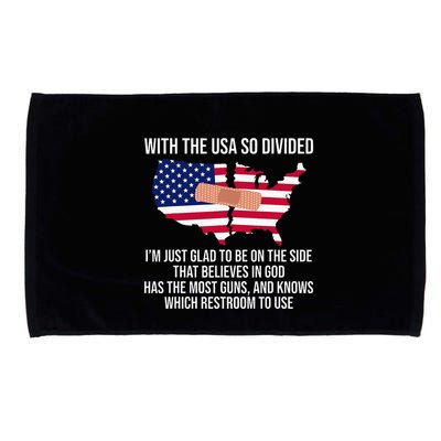 Glad To Be On The Side That Believes In God & Has Most Guns Microfiber Hand Towel