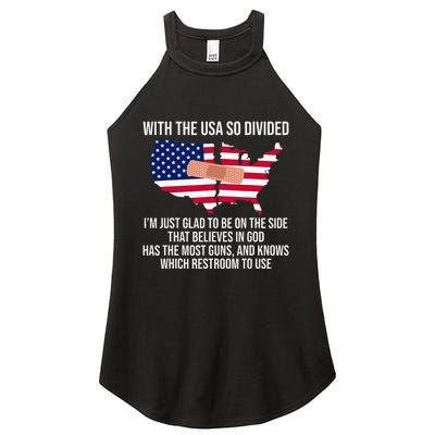 Glad To Be On The Side That Believes In God & Has Most Guns Women's Perfect Tri Rocker Tank