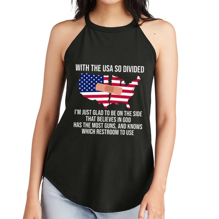 Glad To Be On The Side That Believes In God & Has Most Guns Women's Perfect Tri Rocker Tank