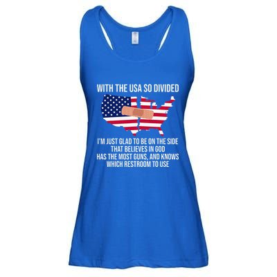 Glad To Be On The Side That Believes In God & Has Most Guns Ladies Essential Flowy Tank