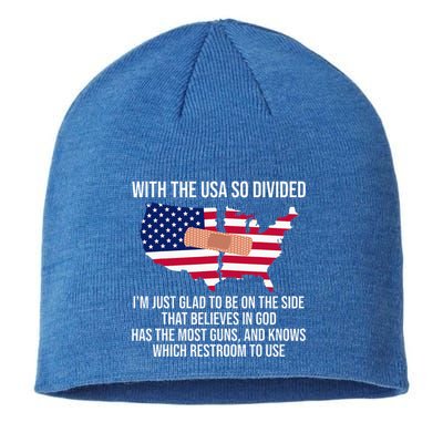 Glad To Be On The Side That Believes In God & Has Most Guns Sustainable Beanie